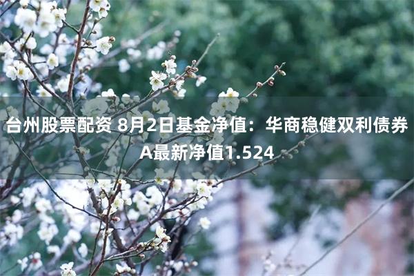 台州股票配资 8月2日基金净值：华商稳健双利债券A最新净值1.524