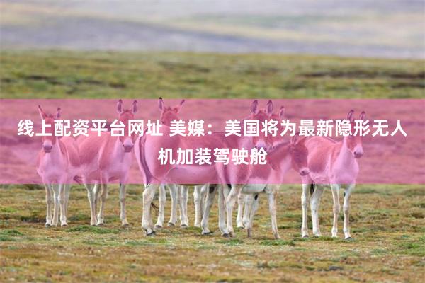 线上配资平台网址 美媒：美国将为最新隐形无人机加装驾驶舱