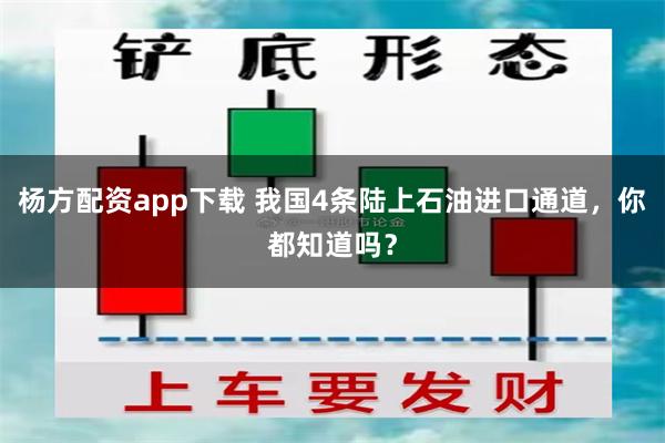 杨方配资app下载 我国4条陆上石油进口通道，你都知道吗？