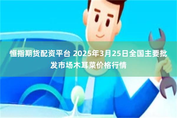 恒指期货配资平台 2025年3月25日全国主要批发市场木耳菜价格行情