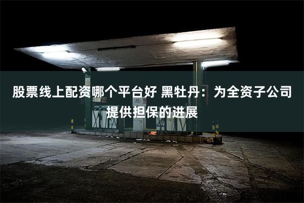 股票线上配资哪个平台好 黑牡丹：为全资子公司提供担保的进展