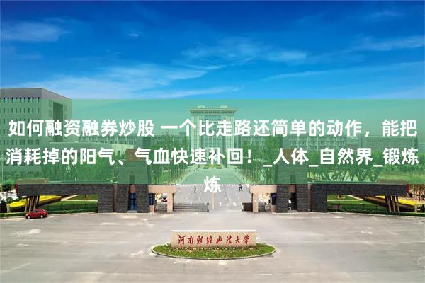 如何融资融券炒股 一个比走路还简单的动作，能把消耗掉的阳气、气血快速补回！_人体_自然界_锻炼