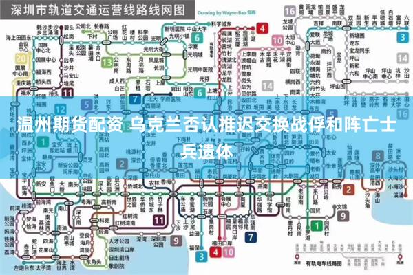 温州期货配资 乌克兰否认推迟交换战俘和阵亡士兵遗体